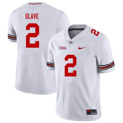 Men's Ohio State Buckeyes #2 Chris Olave White Nike NCAA College Football Jersey On Sale XZB8844CD